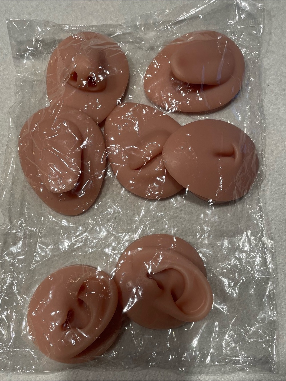 7 Pack Silicone Piercing Model, Soft Flexible Model Body Parts